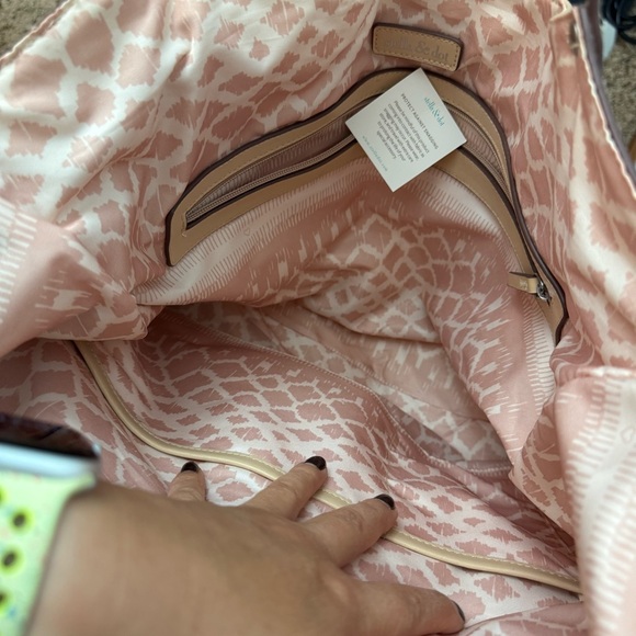 New STELLA & DOT RIVIERA Tote Rose Gold Metallic Woven Purse, Shoulder Bag - Picture 9 of 9